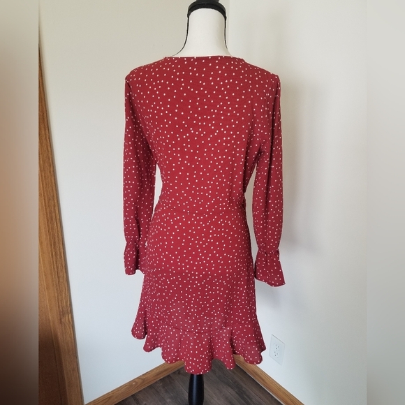 Polkadot Ruffle Wrap Dress - Picture 4 of 4